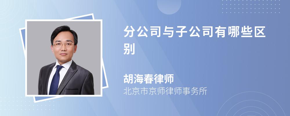 分公司与子公司有哪些区别