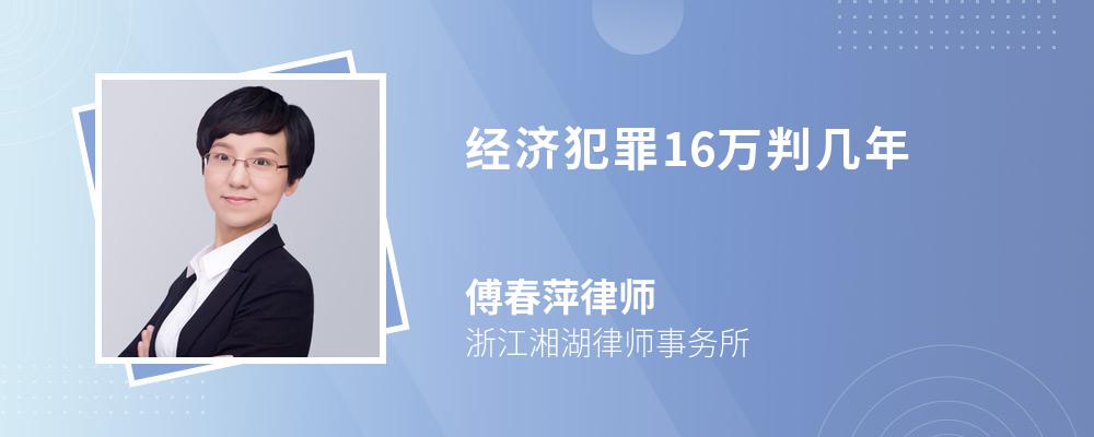 经济犯罪16万判几年 经济犯罪16万判几年