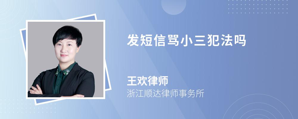 发短信骂小三犯法吗