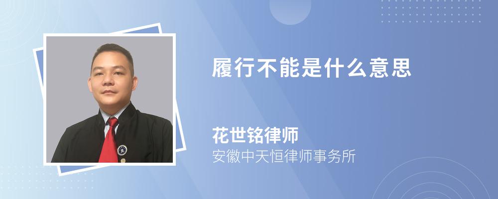 履行不能是什么意思