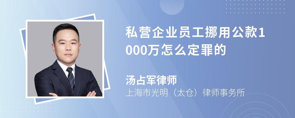 私营企业员工挪用公款1000万怎么定罪的